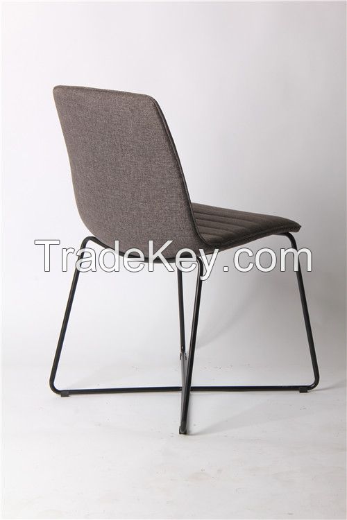 China manufacture cross legs fabric low back dining chair EGC-2007