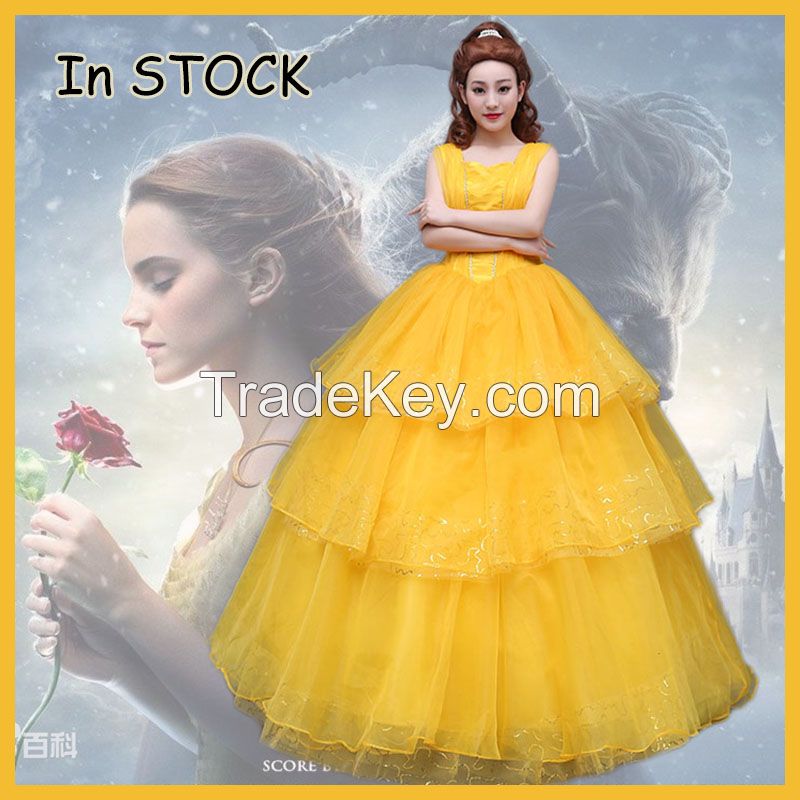 2017 Movie Beauty And The Beast Movie Princess Belle Cosplay Costume