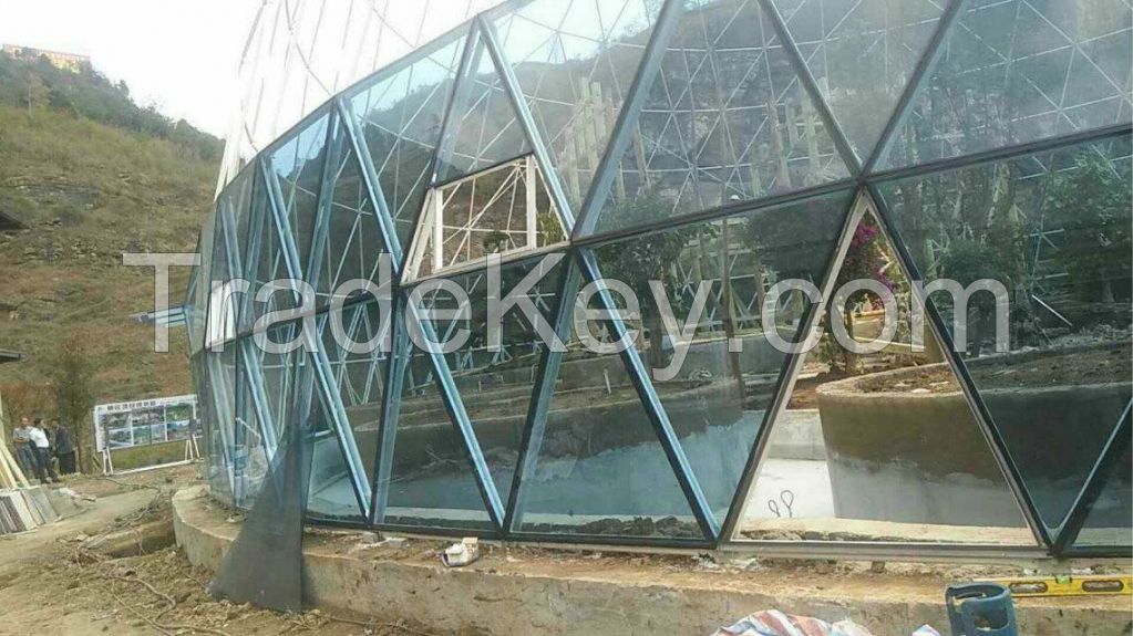 30m Large Glass Igloo Geodesic Dome Tent For Restaurant