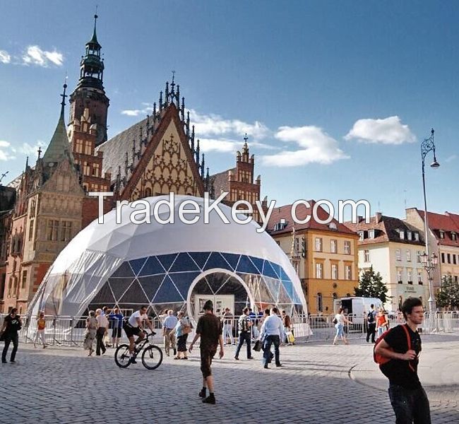 Saudi Arabia 8 Meter Diameter Geodesic Dome Grow Tent With Transparent Roof 