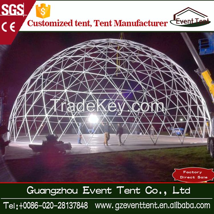 Steel frame transparent PVC geodesic dome tent for outdoor event