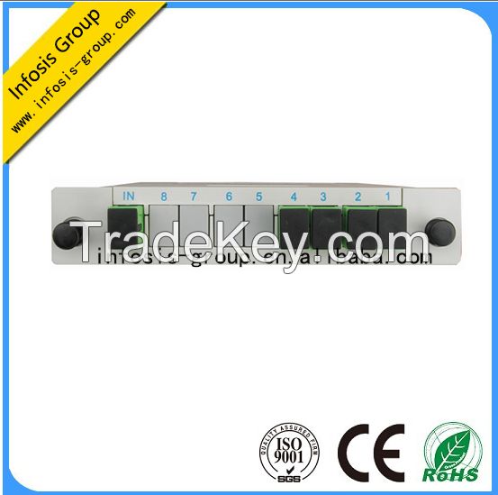 Telecommunication Fiber Optic Equipment Low Insertion Loss 1x4 ABS box/bare fiber/Blockess PLC Splitter