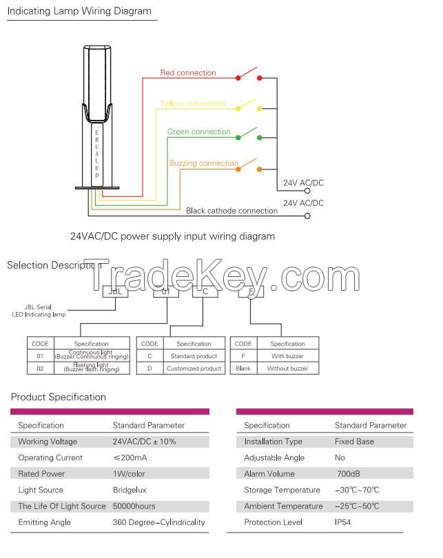 JBL serial LED machine signal tower indicating lamp with Buzzer