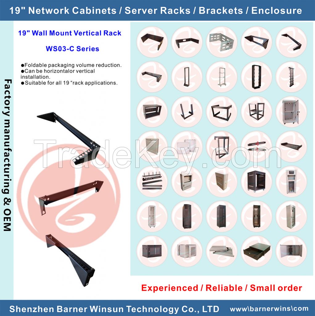 Factory 19 Inch Network Cabinets Wall Mount Open Frame Racks 