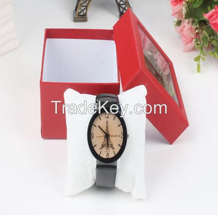 Cardboard gift packaging watch paper box with PVC window