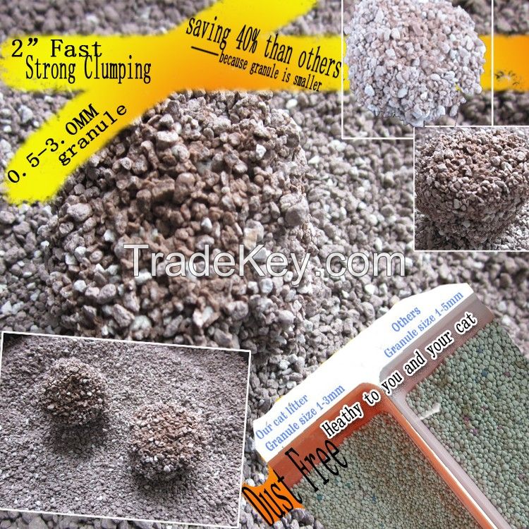 2017 hot new cat litter, strong ordor control bentonite cat litter