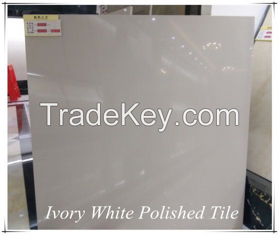 Cheap Building Material Interior Ivory Color Bone White Off White Soluble Salt Polished Porcelain Floor Tile