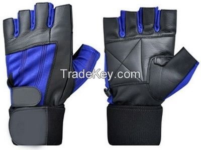 Customized Leather Weight lifting gloves/ strong grip