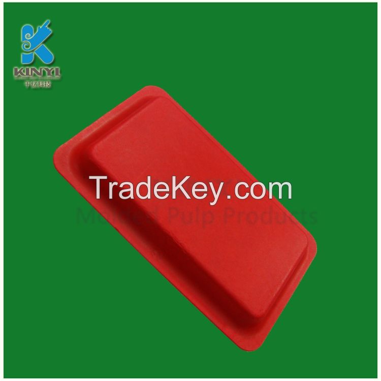 biodegradable bagasse pulp molded phone paper tray pacakging