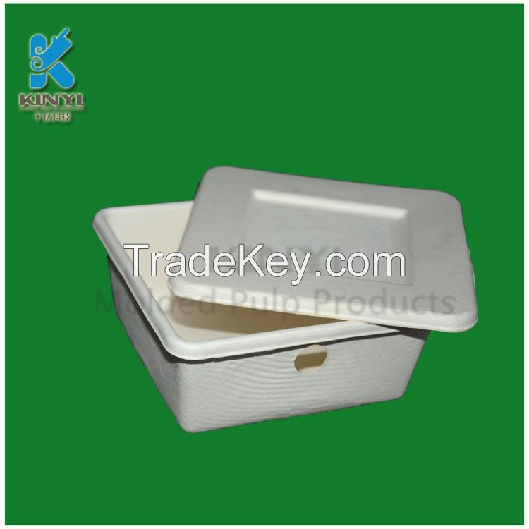 Biodegradable bagasse pulp molded packaging boxes