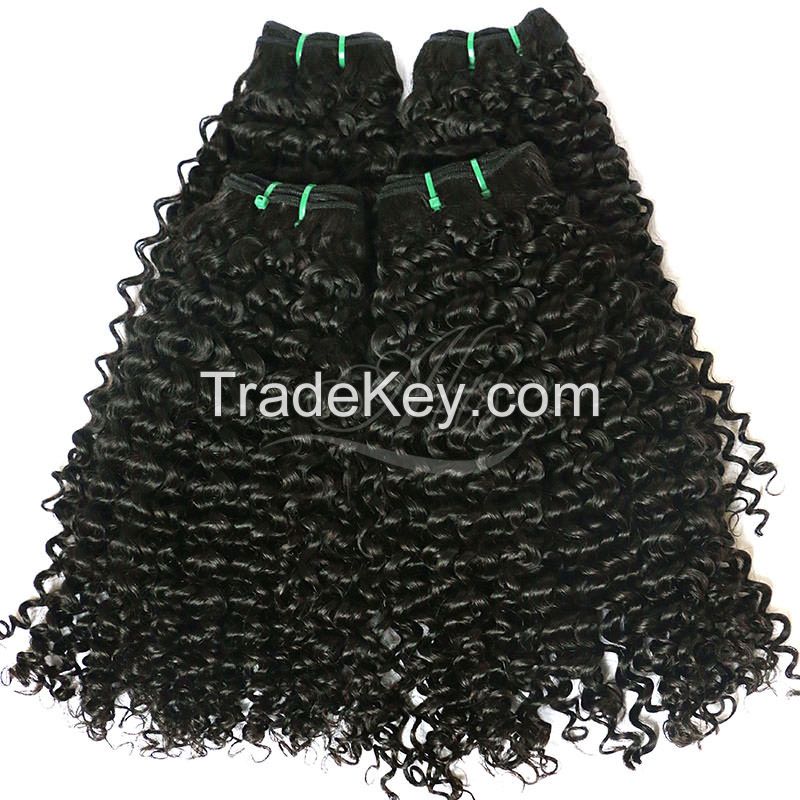 10A Brazilian Curly Hair Extensions 100% Brazilian Human Hair Natural Black 