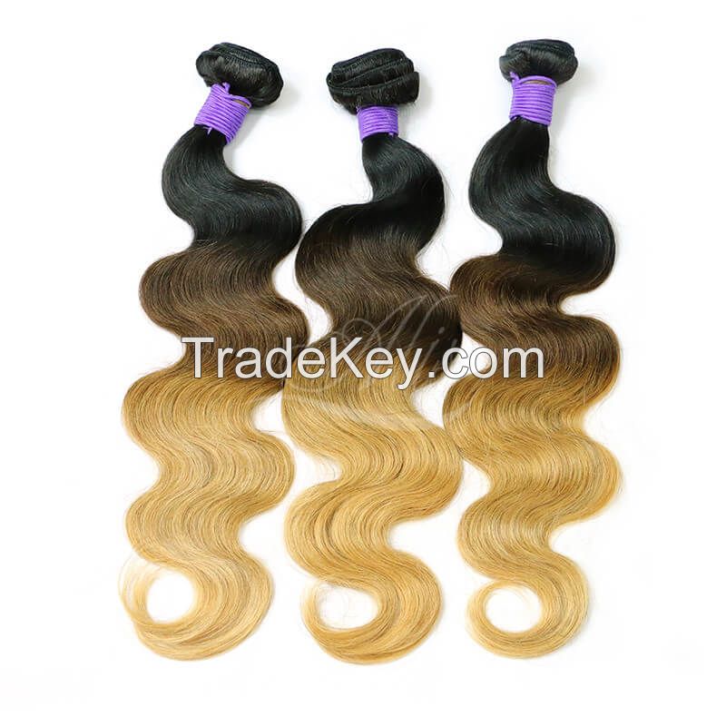Ombre Brazilian Body Wave Hair 3 Tone Colors 1B/427