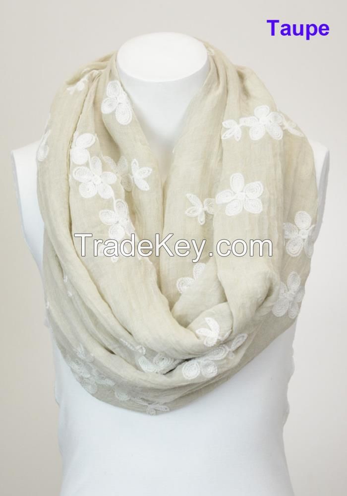 Soft Floral Print Infinity Loop Circle Scarf China Factory