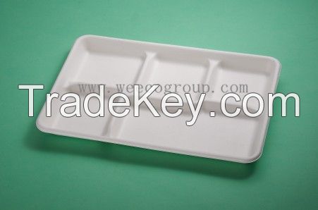 Biodegradable Unbleached Sugarcane Bagasse Pulp Moulded Tray