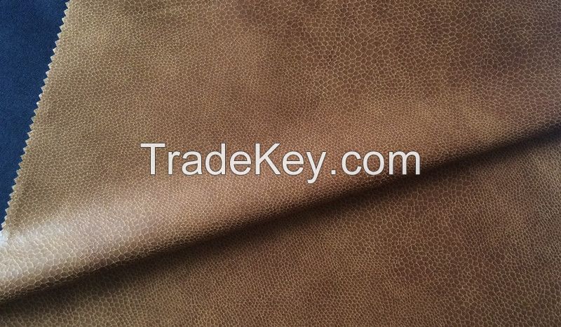 Snake skin look faux suede polyester fabric for sofa cover/upholstery