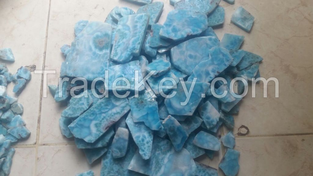 Larimar raw stones