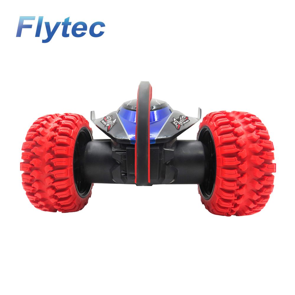 Flytec 015 RC Car 360 Degree Bouncing Rotation Devil Fish Crazy Gyro Truck Rock With Light RTR Red
