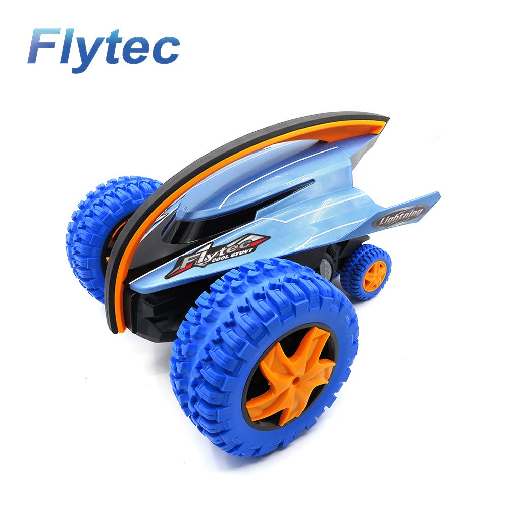 Flytec 015 RC Car 360 Degree Bouncing Rotation Devil Fish Crazy Gyro Truck Rock With Light RTR Blue