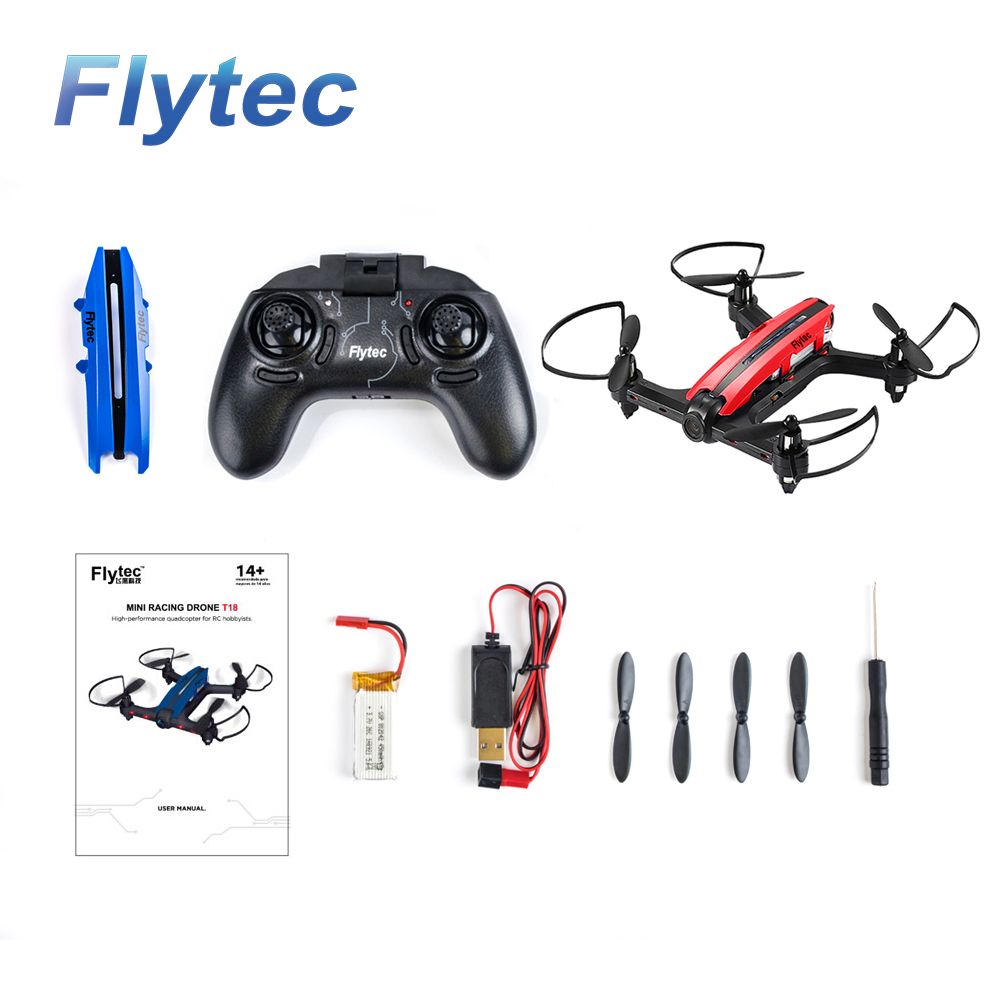 Flytec T18d Rc Quadcopter Mini Racing Drone 4ch 6 Axis Ufo With Wifi Fpv 720p Hd Camera Height Hold Mode Rtf Red