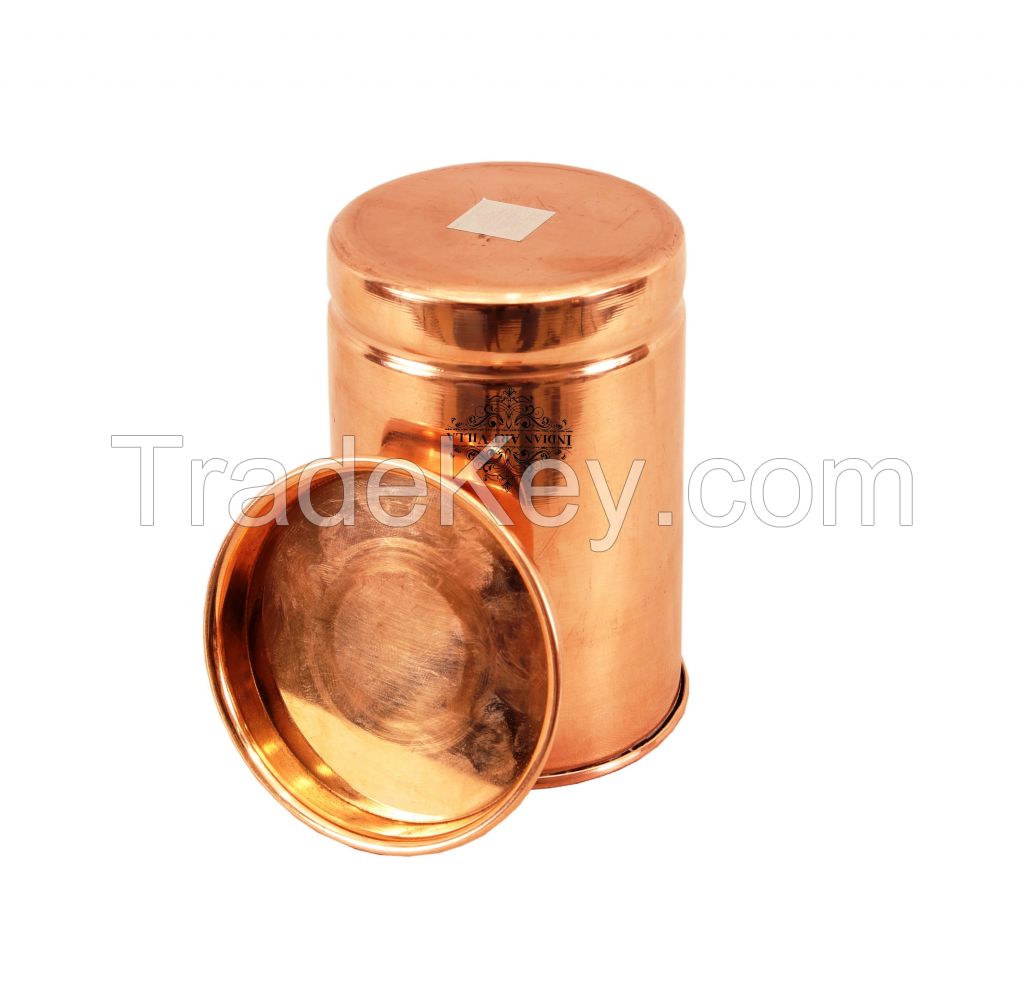 Copper Plain Glass ring no. 1 with Lid