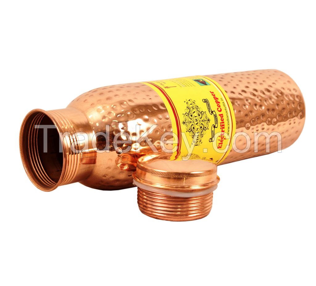 Copper Hammered Leak Proof Bottle 1000 ML