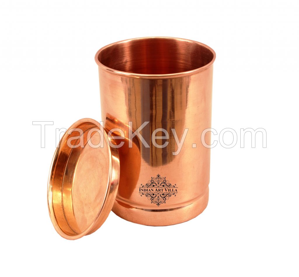 Copper Plain Glass ring no. 1 with Lid