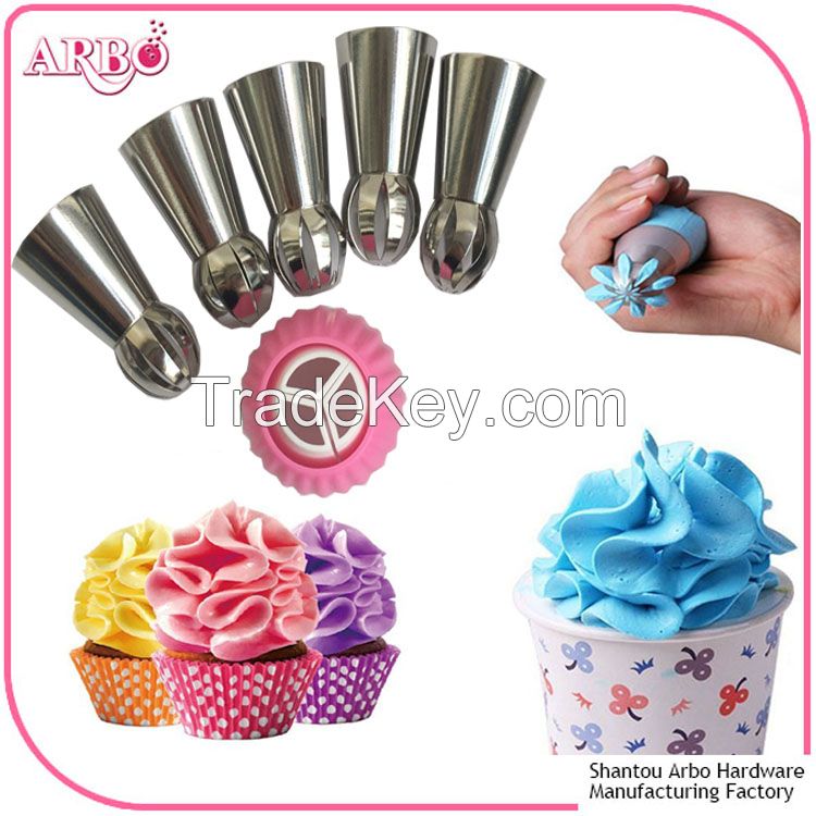 FDA LFGB certificated Round Icing Piping Nozzle Pastry Tips Cupcake Cake Sugarcraft Decorating Tool