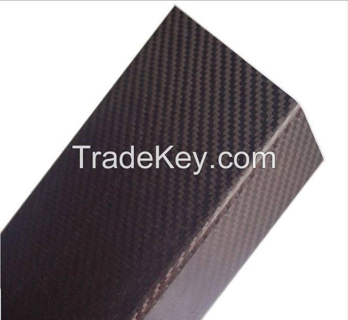  High strength gloss and twill 3k carbon fiber square tube