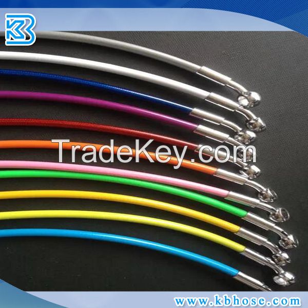 Teflon inner core 304 color stainless steel braided ptfe tube braided brake hose