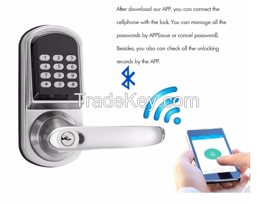 Bluetooth smart locks  for hotel and apartment Compatible with iOS and Android mobilephone app security door locks remote key open door