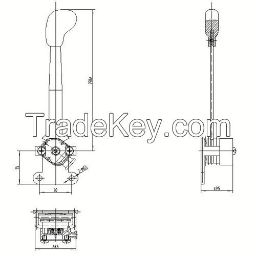 Electronic remote throttle with handle