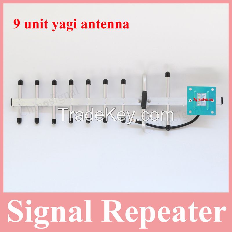 High quality lcd display cellphone new repeater 3g booster wcdma 2100mhz mobile phone 3g signal amplifier yagi 3g antenna 2017