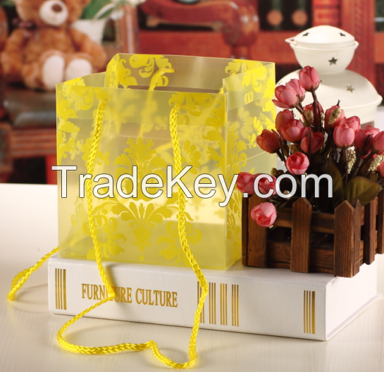 Square Transparent Flower Wrapping Flower Packaging Plastic PP PVC Gift Shopping Bag