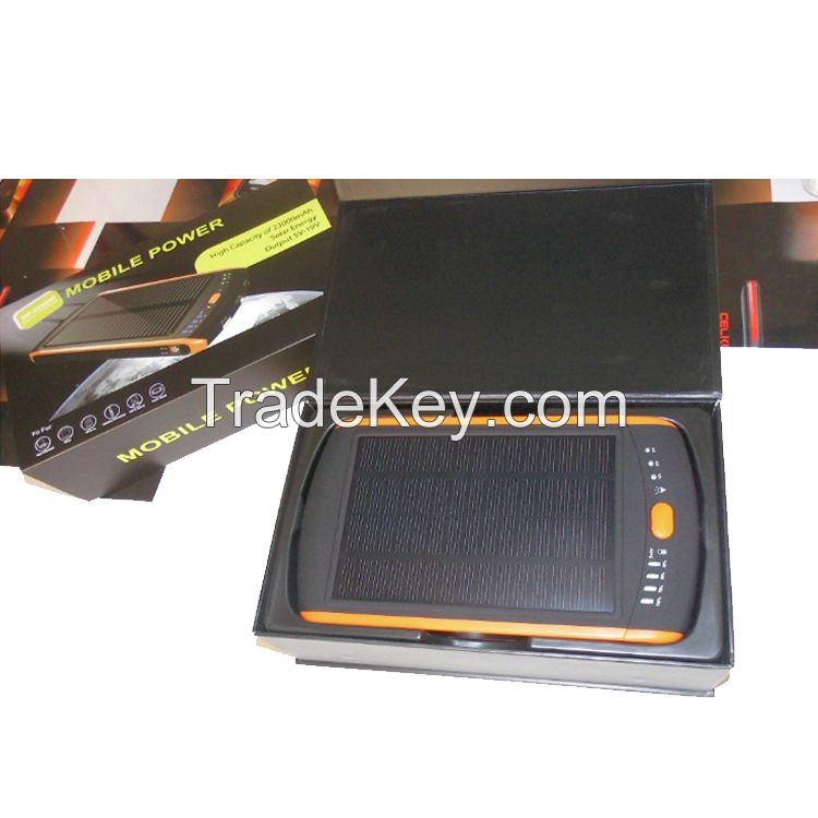 High Capacity 23000mah Laptop Solar Powerbank 23000mah power bank Fast Charging Solar Powerbank 5v 12v 16v 19v Dual USB