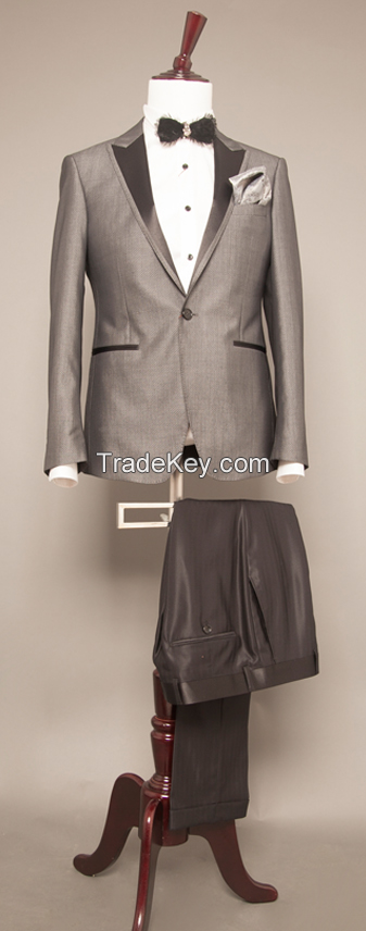 Newest design high quality best price Grey colour men suits fashion