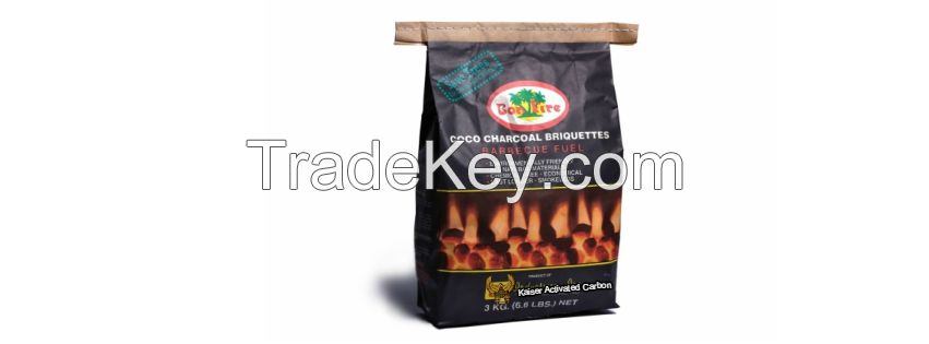 COCO CHARCOAL BRIQUETTES, BBQ COCONUT ACTIVATED CHARCOAL