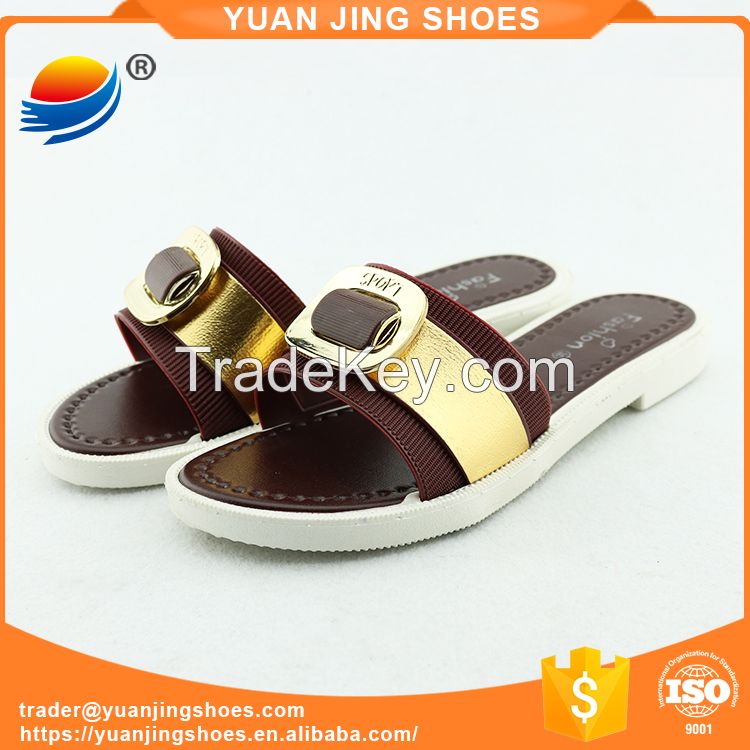 Beautiful Buckle Open Toe Slides Slippers for Women