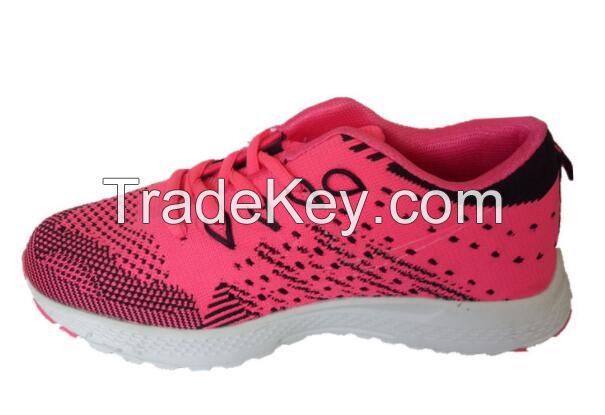 Hot Sale Custom Sport Shoes and Sneakers Comfortable Bright Colour Flyknit Upper Shoes