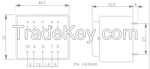 Printed Circuit Transformer Encapsulated and Unencapsulated