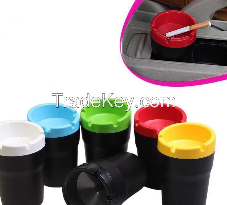 Multi color plastic car ashtray with lid