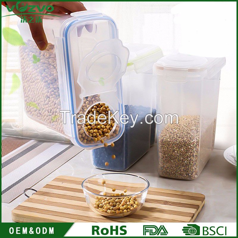 Cheap wholesale grains beans cereals clear container box airtight