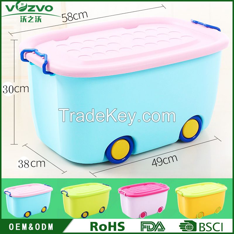 food grade plastic toy storage box children's cartoon storage box baby clothes lockers