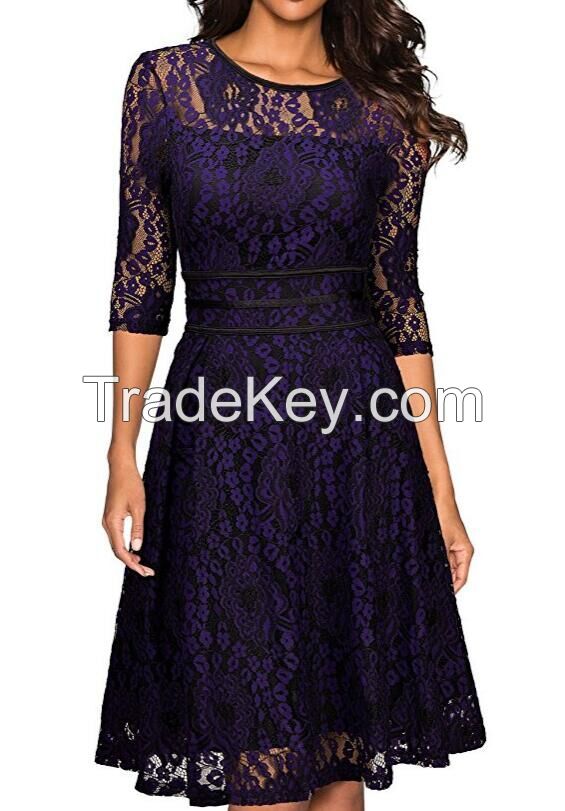 Women cotton lace short dress