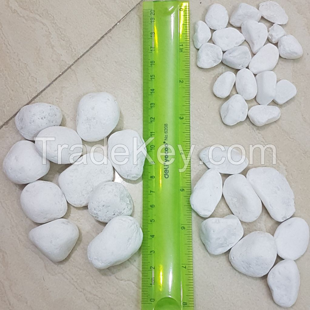 White Pebble Stone for Decoration in garden and home