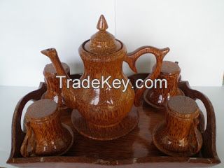 Coconut wood teapot