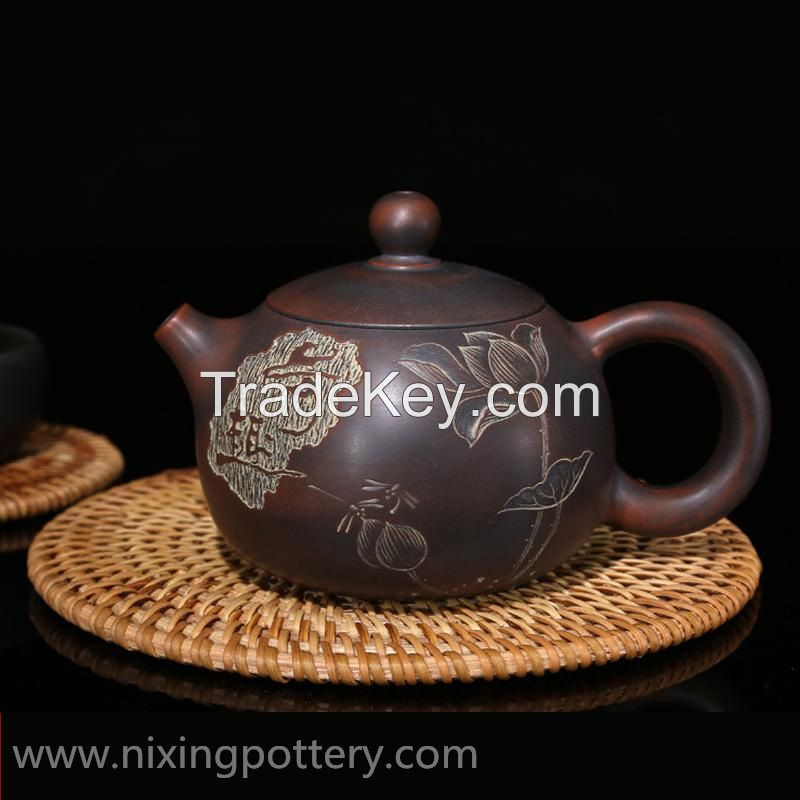  Qinzhou Chinese Nixing Pottery Antiqued Xishi Purple Clay Pot Pure Handmade Tea Pot  Tea Ware