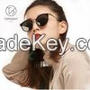 2017 New Tide Girls Blue Retro Sunglasses Pink Round Face Bright Light