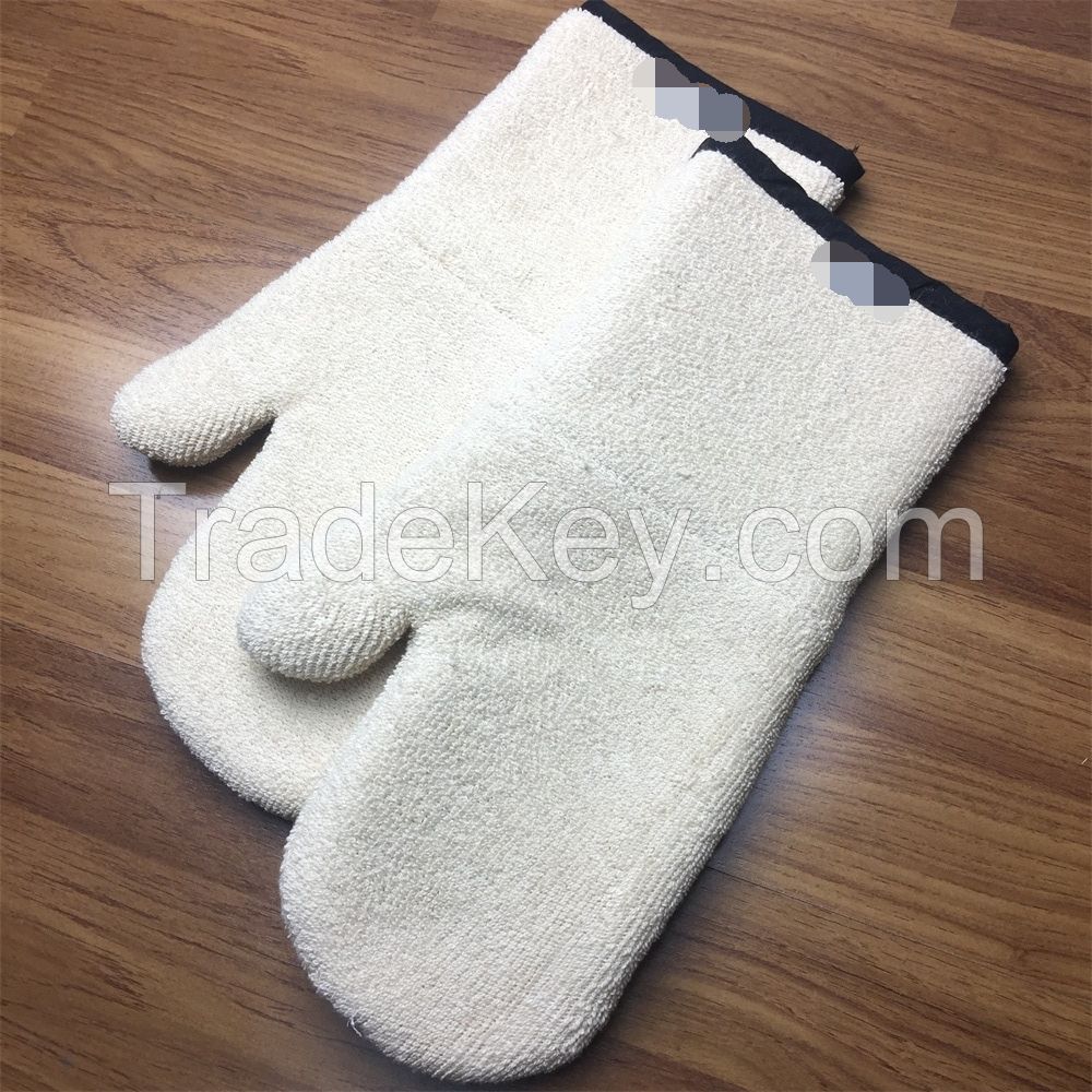 long cotton terry grill glove oven mitt