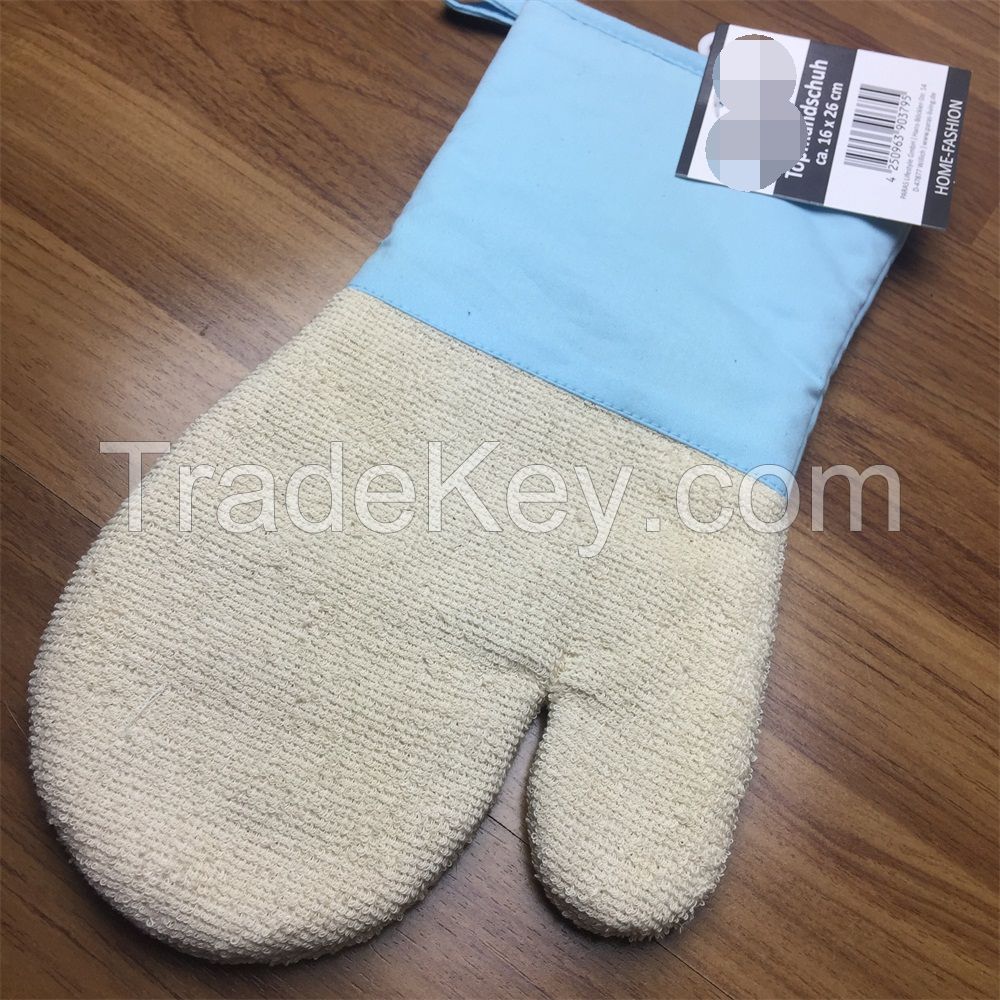 long cotton terry grill glove oven mitt