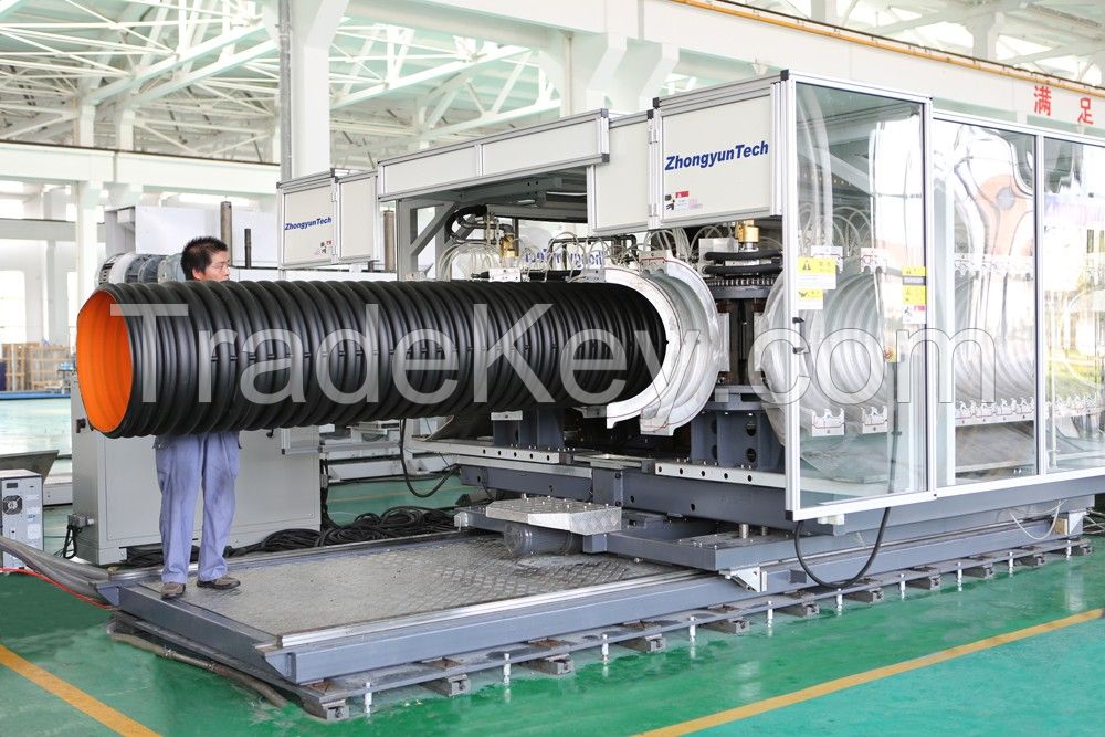 PE/PP Double Wall Corrugated Pipe Water Cooling Production Line